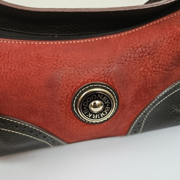 Vtg Dooney & Bourke Leather Two Tone Women's Shoulder Bag Purse-Brown (J7407543) - Picture 2 of 12